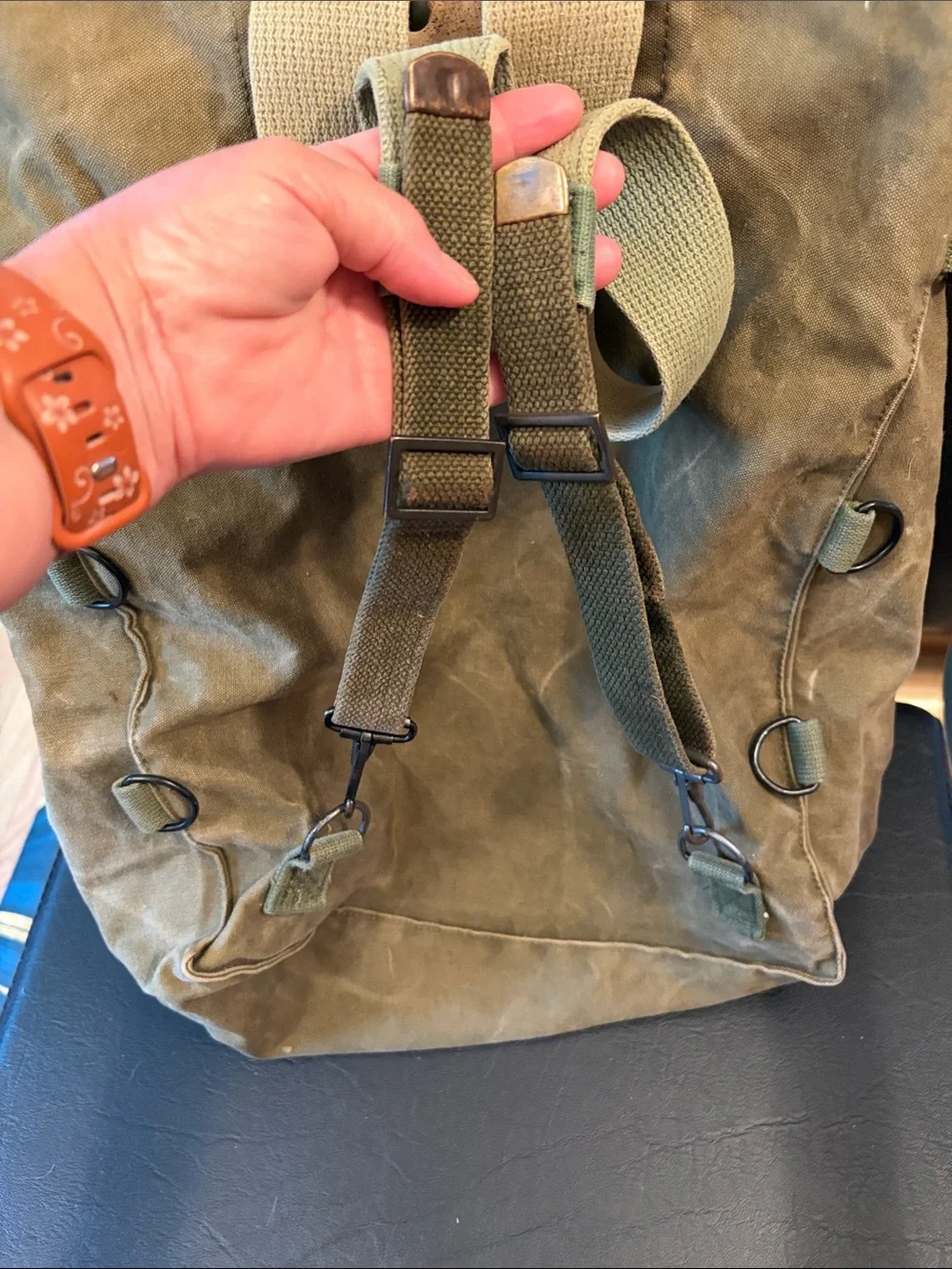 Kumfort Katahdin Pack Military Green Vintage Canvas Rucksack